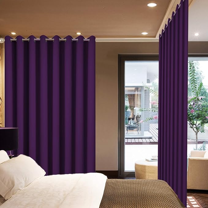 Yakamok Purple Room Darkening Curtains 84 inch Sliding Door Drapes | 1 - Image 2