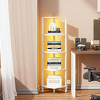 TUTOTAK Corner Shelf with LED Light, 5-Tier Corner Bookshelf by ChoosetutotakFurnitureBuildYourCozyHome