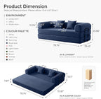 79" Convertible Sofa Bed with Fixed-Shape Frame & Removable Armrests, Modular - Image 2
