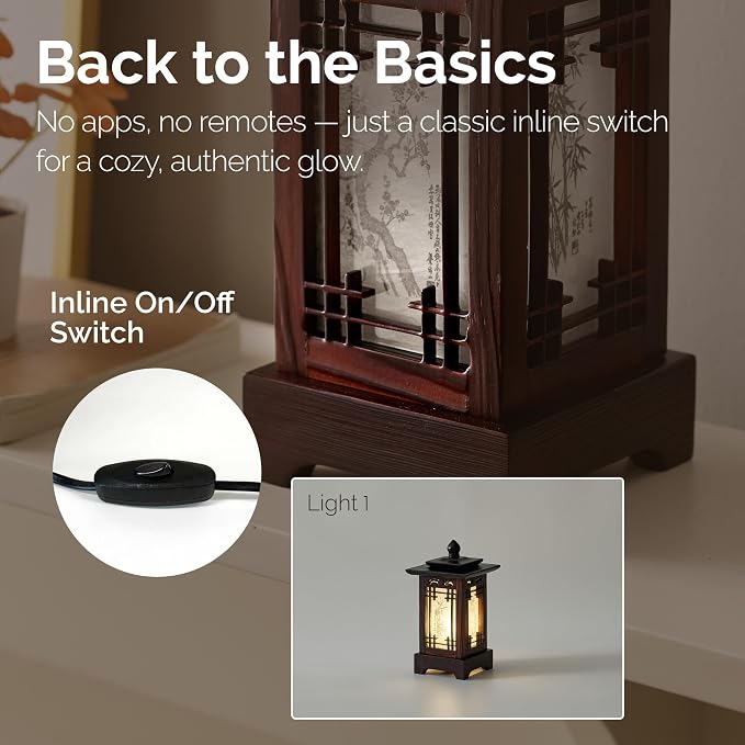 Antique Alive Traditional Korean Wood Lamp | Handmade Asian Oriental Table - Image 4