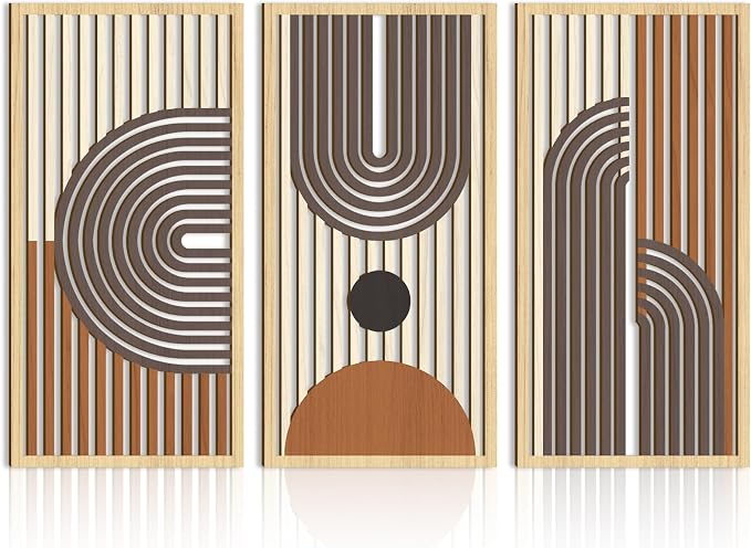 IARTTOP Mid century Modern Decor 16x32 Inch Large Boho Wood Wall Art Abstract by IARTTOP