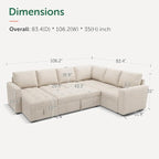HONBAY Sectional Sleeper Sofa Couch - Image 2