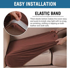 H.VERSAILTEX Velvet Stretch Couch Cushion Cover Plush Cushion Slipcover - Image 4