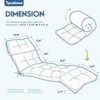 Outdoor Chaise Lounge Chair Cushion Waterproof 74.4 x 22 x 4.7 Inches Lounge - Image 3