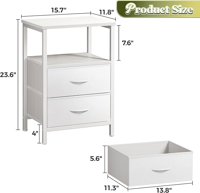 Huuger Night Stand Set of 2, Nightstand - Image 3