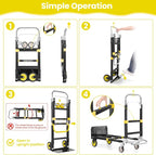 3-in-1 Folding Hand Trucks, 600Lbs Convertible Hand Truck Dolly, Heavy Duty - Image 4