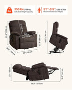 VEVOR Power Lift Recliner Chair, Dual Motor Lift Chair - Image 3