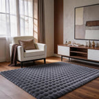 Gray Rabbit Plush Rug 3'x5', Fluffy Shaggy Area Rug - Image 2