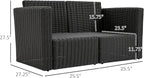 Outsunny 2 Piece Patio Wicker Corner Sofa Set, Outdoor PE Rattan Furniture - Image 7
