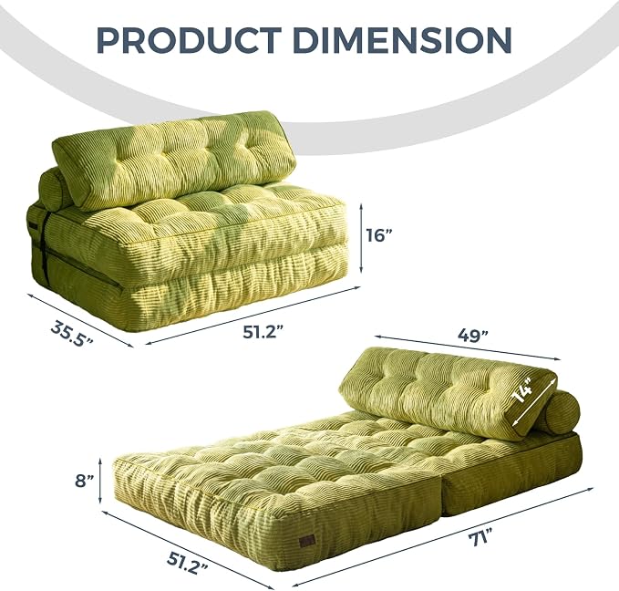 MAXYOYO Folding Sofa Bed, Convertible Sleeper Chair - Image 2