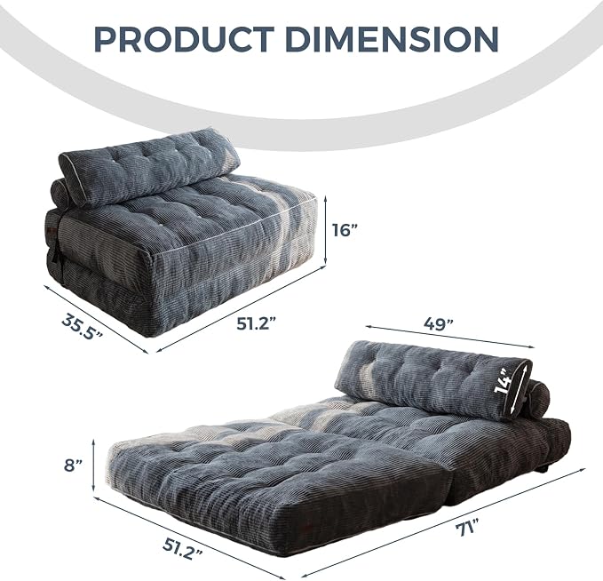 MAXYOYO Folding Sofa Bed, Convertible Sleeper Chair - Image 2