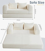 Versatile 2 in1 Loveseat Armchair Couch Convertible Boneless Chaise Lounge - Image 2
