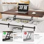 ALLSTAND 48" Farmhouse Lift Top Coffee Table - Image 4