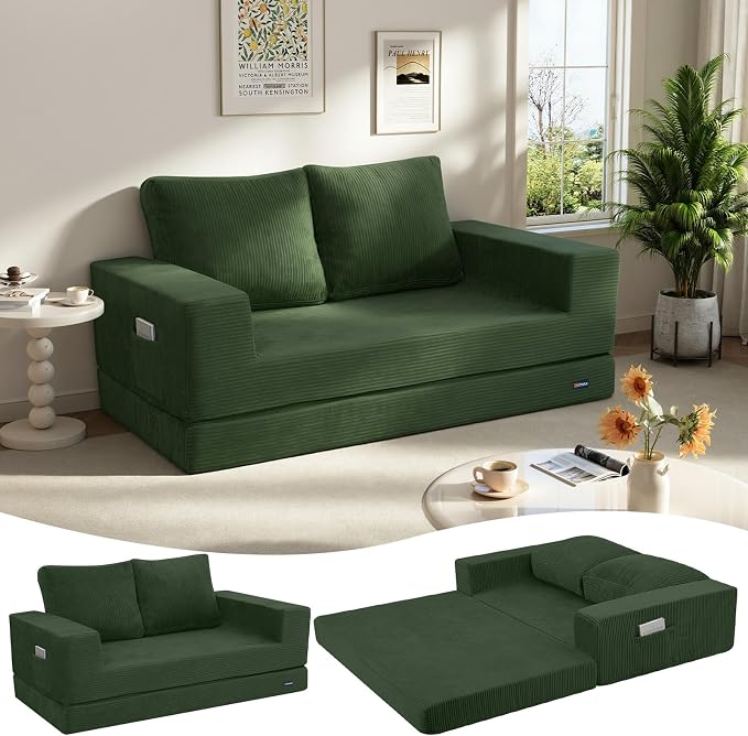 COMAX Convertible Sofa Bed Queen, Folding Fold Out Couch Bed, Floor Futon Couch by COMAX