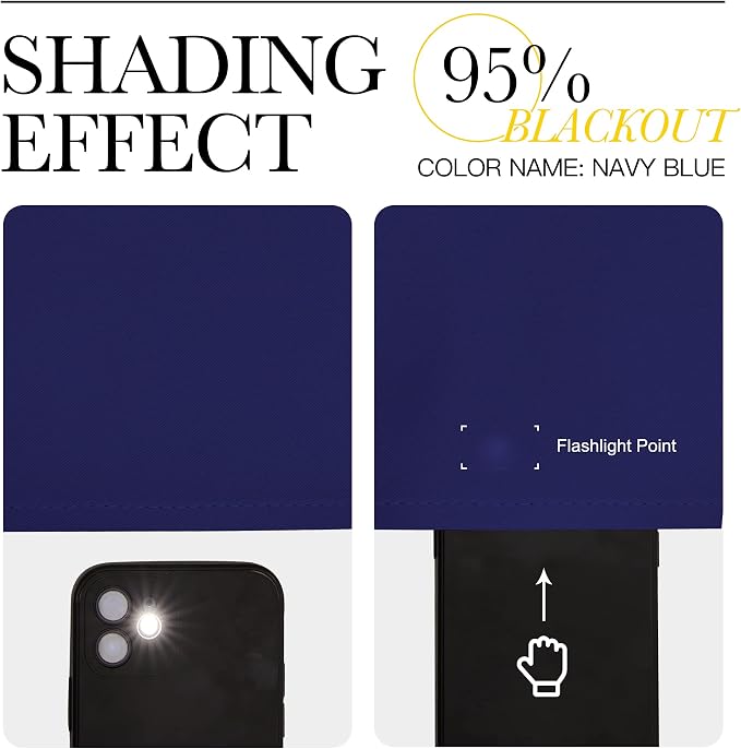 NICETOWN Navy Blue Blackout Curtains 102 inches Length - Image 4