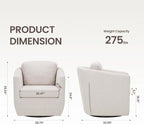 COLAMY 360° Swivel Accent Chair No-Sag Foam & Sturdy Metal Base, Fully - Image 2
