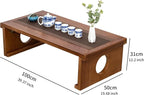 Foldable Japanese Coffee Table，Folding Japanese Floor Table，Natural Brown - Image 2