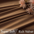 MIULEE Velvet Curtains 52x96 inches 2 Panels Brown Blackout Curtains | Luxury - Image 4