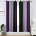 Black and Purple Ombre Blackout Curtains 72 Inch Length | Room Darkening - Image 2