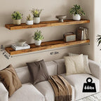 Fixwal Wood Floating Shelves for Wall, 47.2" Long Heavy Duty Wall Mounted - Image 3