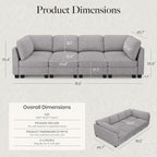 Belffin 111" Cloud Sectional Sleeper Sofa - Image 2