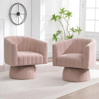 Swivel Accent Barrel Chair, Cute Comfy Small Round 360° Arm Chair. Velvet Sofa - Image 5