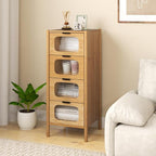 Giantex 4 Drawer Storage Cabinet, Bamboo Storage Organizer - Image 9