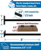 LEOPO 12-Pack 8 inch Floating Shelf Brackets, Hidden Shelf Bracket - Image 3