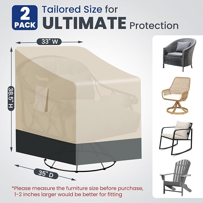 Extra Heavy Duty Outdoor Chair Covers Waterproof - Image 2