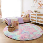 Amdrebio Rainbow Big Round Furry Area Rug 7Ft - Image 6