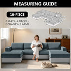 UNBBRRL 10 Pieces Stretch Sofa Cushion Covers - Image 2