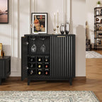 Fluted Coffee Bar Cabinet with Storage, Modern Sideboard Buffet Cabinet with by FiveWillowise