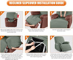 VANSOFY Oversized Recliner Chair Cover, 4-Pieces Stretch Recliner Covers - Image 3