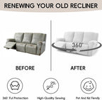 5-Piece Recliner Sofa Covers, Stretch Geometric Strokes Jacquard Recliner Sofa - Image 6