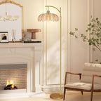 QIYIZM Glass Floor Lamp for Living Room, Mid Century Modern Brass Tall Lamp - Image 8