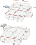 Auvsoce 65'' Convertible Sleeper Sofa Bed - Image 2