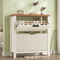 YOMILUVE Shoe Cabinet Storage for Entryway, Fluted Shoe Cabinet by YomiluveDesign