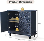 weselon Accent Cabinet Set of 2, Luxury Carving Board Buffet Cabinet - Image 2