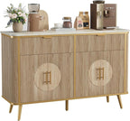 47.2" Buffet Storage Cabinet, Modern Fluted Coffee Bar Station - Image 3