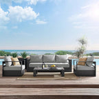Modway Tahoe Aluminum 4-Piece Outdoor Patio Set in Gray Gray - Image 2