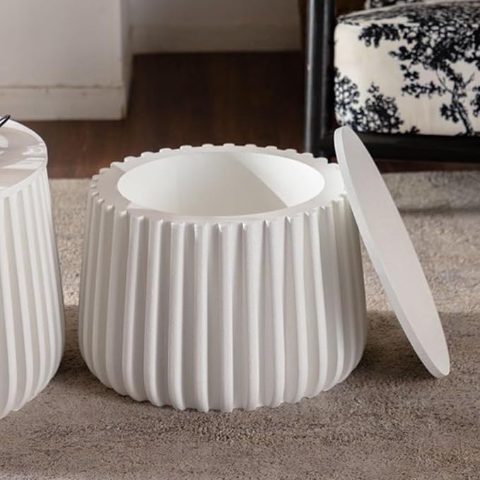 46.46'' White Round Coffee Table Set of 2 - Image 4