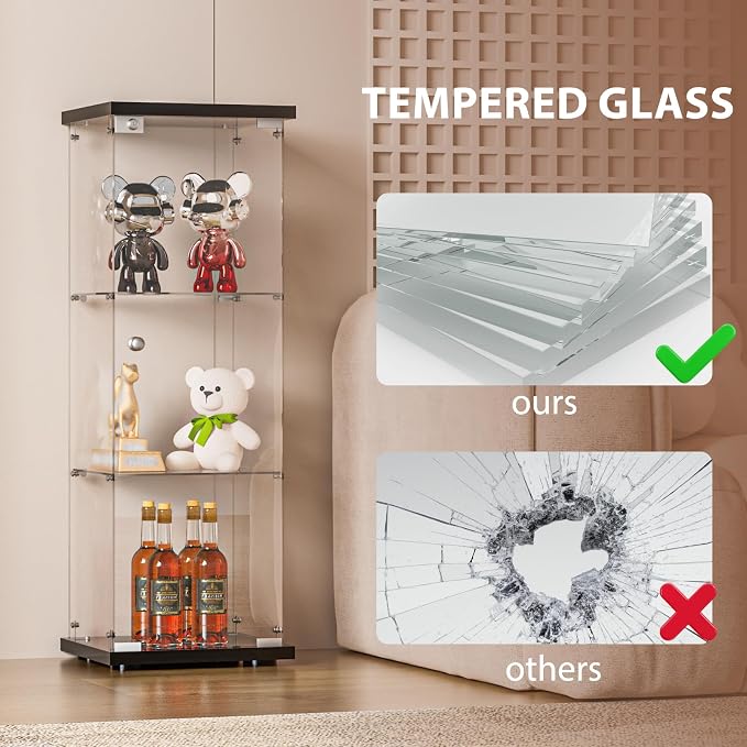 FANYUSHOW 3-Shelf Glass Display Cabinet - Image 6