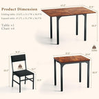 HUAHUU Dining Table Set for 4, Extendable Kitchen Table Cushion Chairs Set of 4 - Image 2