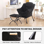 Tiita Lazy Chair with Ottoman, Comfy Leisure Sofa Armchair with Ottoman - Image 5