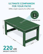 SERWALL 3 Pieces Patio Adirondack Bench Set, 2 Folding Adirondack Bench & 1 - Image 3