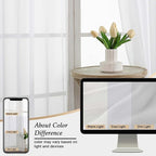 White Sheer Curtains 84 Inches Long 2 Panels Set - Image 7