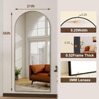 HARRITPURE 56"x21"Full Length Mirror Arch Floor Mirrors - Image 5
