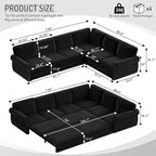118" L-Shaped Sleeper Couch Bed - Image 2