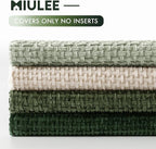 MIULEE Soft Decorative Chenille Pillow Covers Green 20x20 Pack of 4 | Nordic - Image 6