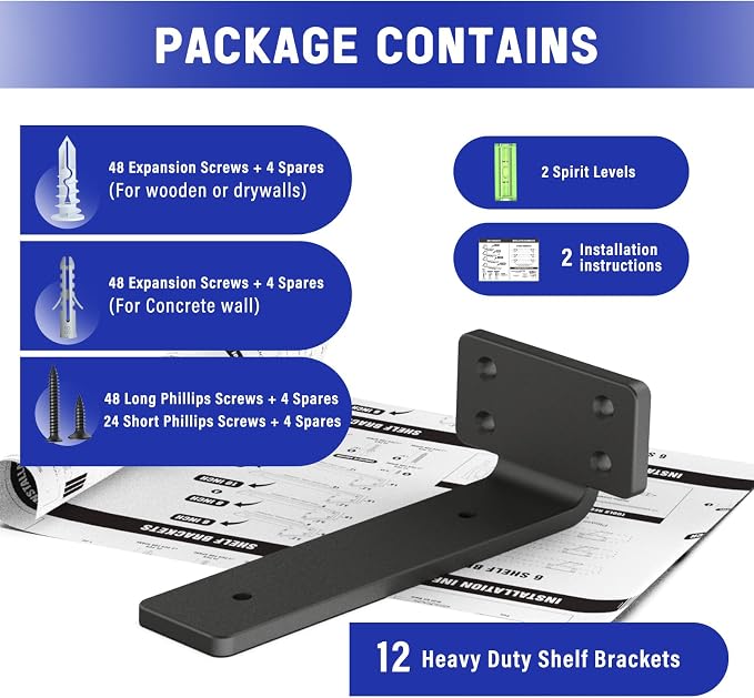 Goovilla Shelf Bracket, Heavy Duty Floating Shelf Brackets 6 inch Long - Image 7